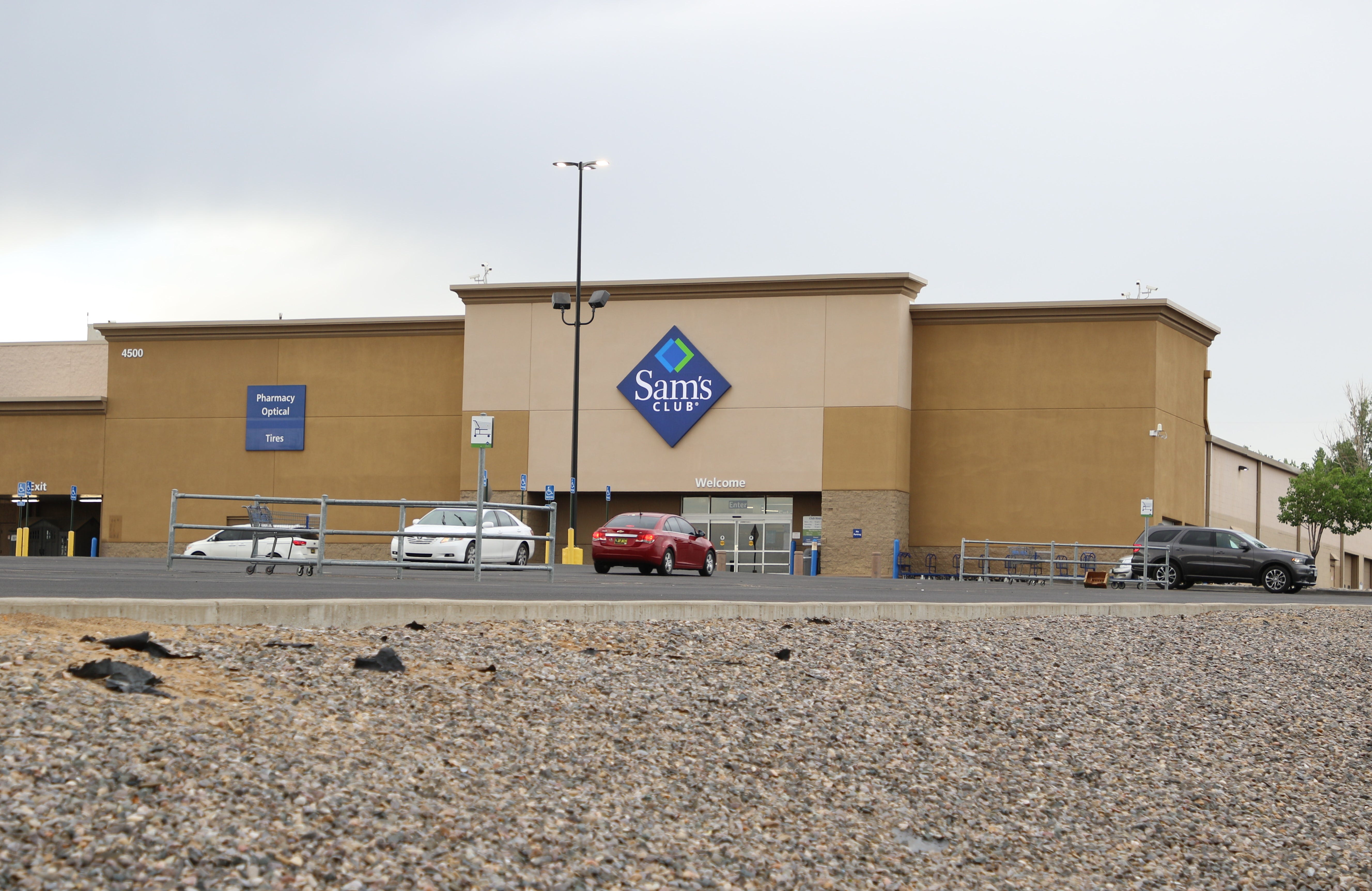 Shoppers leave Sam's Club, 4500 E. Main Street, in Farmington after finding out the store closed early on June 1.